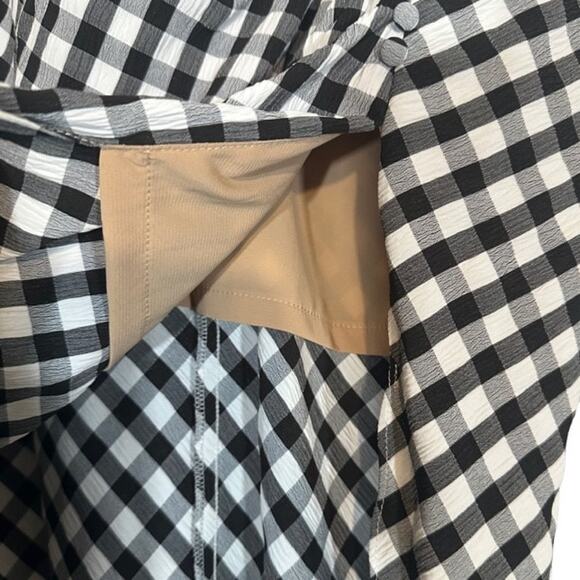 Rumer Black & White Checked Plaid High Front Slit Bisou Maxi Skirt Women Sz S - Picture 5 of 12